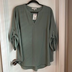 Sage Green Chaus Blouse
